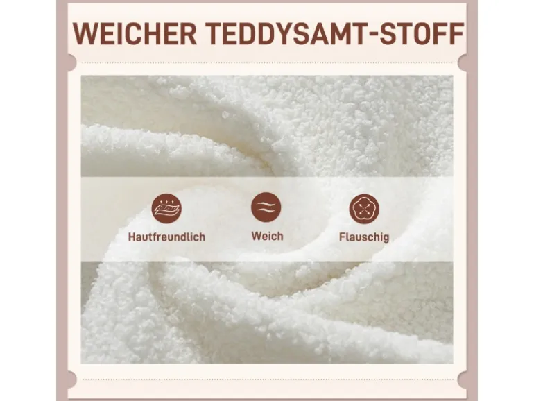 HOMCOM Sessel mit Holzbeine Polyester Weiß 88L x 75B x 106H cm
