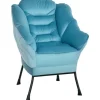 HOMCOM Sessel mit Seitentasche Polyester Blau 80L x 78B x 100H cm