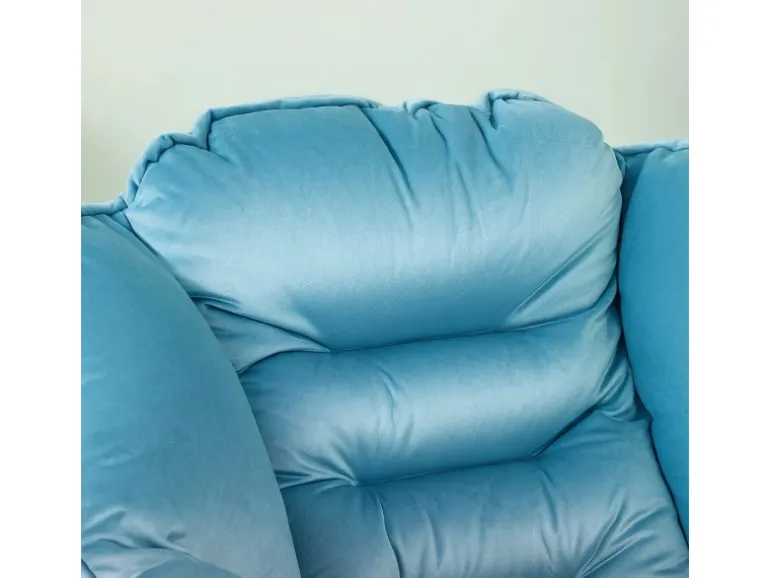 HOMCOM Sessel mit Seitentasche Polyester Blau 80L x 78B x 100H cm