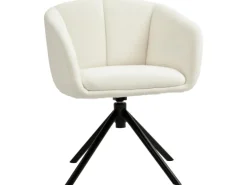HOMCOM Sessel Polyester Metall Cremeweiß 58,5L x 59B x 78,5H cm