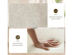 HOMCOM Sessel Wohnzimmer Loungesessel mit Stahlbeine Samtoptik für Schlafzimmer Beige