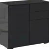 HOMCOM Sideboard mit Schublade Spanplatte MDF Schwarz 79L x 36B x 74H cm