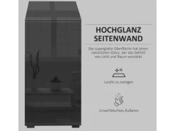 HOMCOM Sideboard mit Schublade Spanplatte MDF Schwarz 79L x 36B x 74H cm
