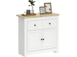 HOMCOM Sideboard Spanplatte 79L x 35B x 80H cm Weiß