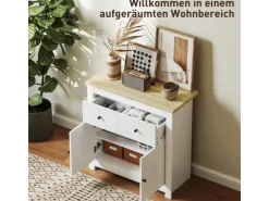 HOMCOM Sideboard Spanplatte 79L x 35B x 80H cm Weiß