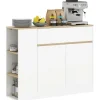 HOMCOM Sideboard Spanplatte MDF 105L x 30B x 81,5H cm Weiß