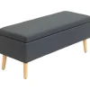 HOMCOM Sitzbank mit Stauraum Polsterbank 110 x 39 x 45 cm Dunkelgrau