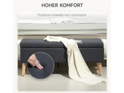 HOMCOM Sitzbank mit Stauraum Polsterbank 110 x 39 x 45 cm Dunkelgrau