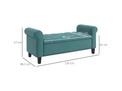 HOMCOM Sitzbank mit Stauraum bis 120 kg Belastbar 126 x 48,5 x 47 cm
