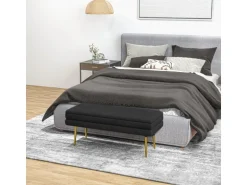 HOMCOM Sitzbank Polsterbank mit Stauraum Samtoptik Schwarz 100 x 37 x 42 cm