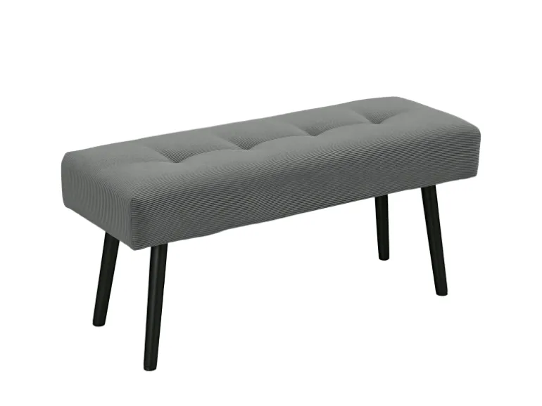 HOMCOM Sitzbank Polsterbank Cordbezug Getuftete Bettbank 100 x 36 x 45 cm Grau