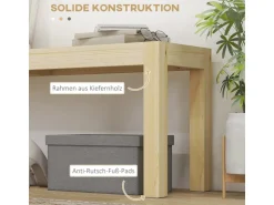 HOMCOM Sitzbank 2-Sitzer Kiefernholz 120 x 33 x 45 cm