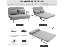 HOMCOM 2-Sitzer Schlafsofa mit Armlehne 111 x 80 x 78cm