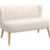 HOMCOM 2-Sitzer Stoffsofa Holz Samtartiges 117 x 56,5 x 77 cm