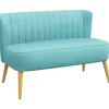 HOMCOM 2-Sitzer Stoffsofa Samtartiges 117 x 56,5 x 77 cm