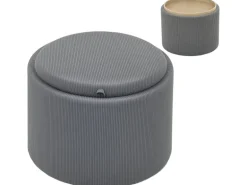 HOMCOM Sitzhocker mit Stauraum Hocker Polyester 56 x 56 x 42 cm Grau