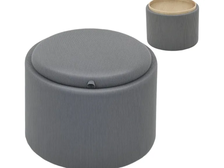 HOMCOM Sitzhocker mit Stauraum Hocker Polyester 56 x 56 x 42 cm Grau