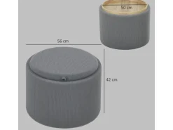 HOMCOM Sitzhocker mit Stauraum Hocker Polyester 56 x 56 x 42 cm Grau