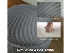 HOMCOM Sitzhocker mit Stauraum Hocker Polyester 56 x 56 x 42 cm Grau