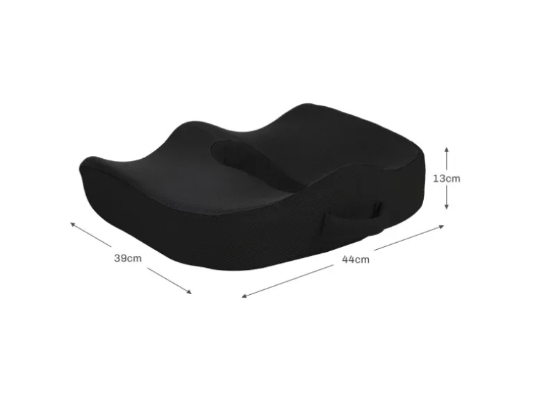 HOMCOM Sitzkissen Orthopädisches Polyester Schwarz 44L x 39B x 13H cm