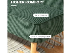 HOMCOM Sofa 2 Sitzer Modern Couch für Wohnzimmer 117 x 56 x 77 cm