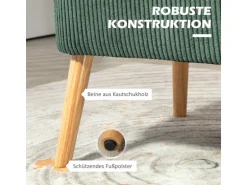 HOMCOM Sofa 2 Sitzer Modern Couch für Wohnzimmer 117 x 56 x 77 cm