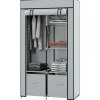 HOMCOM Stoffschrank mit 5 Fächern Reißverschluss Hellgrau 83 x 42,5 x 162,5 cm