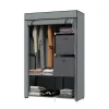 HOMCOM Stoffschrank mit Schubladen Reißverschluss Dunkelgrau 102 x 42,5 x162,5cm