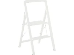 HOMCOM Trittleiter Aluminium 49,5L x 41,5B x 82,6H cm Weiß