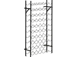 HOMCOM Weinregal Weinständer 60 Flaschen Wandbefestigung Metall Schwarz