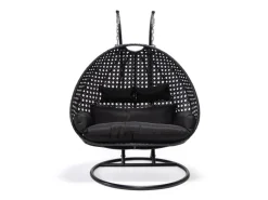Home Deluxe Hängesessel Twin Polyrattan Schwarz