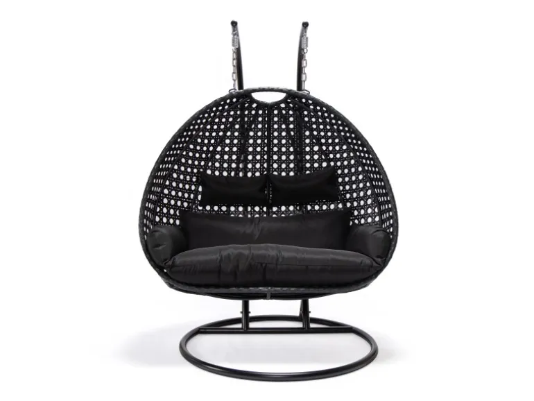 Home Deluxe Hängesessel Twin Polyrattan Schwarz