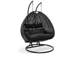 Home Deluxe Hängesessel Twin Polyrattan Schwarz