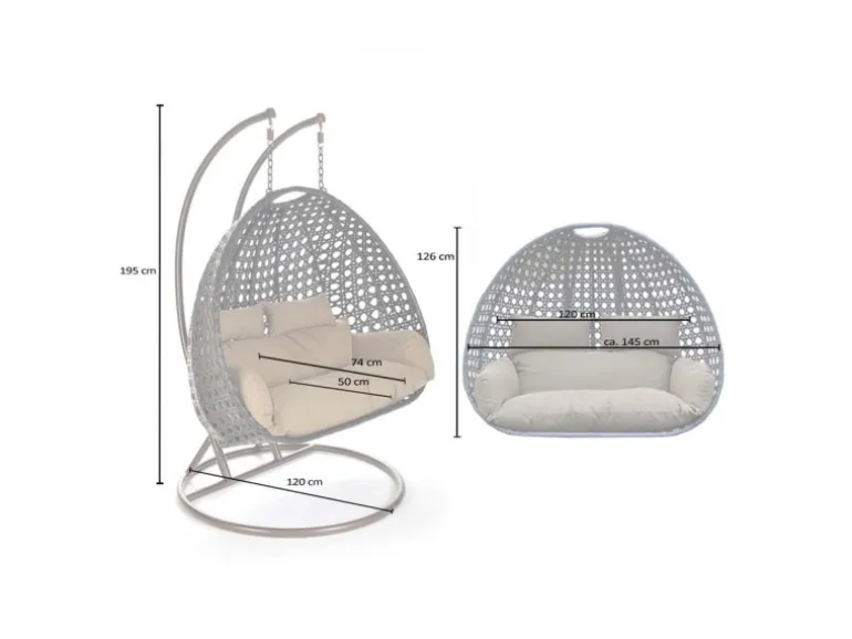 Home Deluxe Hängesessel Twin Polyrattan Schwarz