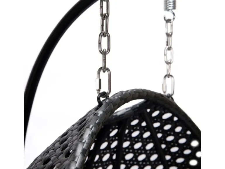 Home Deluxe Hängesessel Twin Polyrattan Schwarz