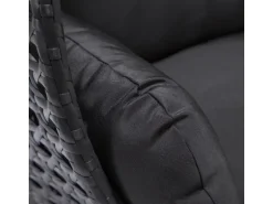 Home Deluxe Hängesessel Twin Polyrattan Schwarz