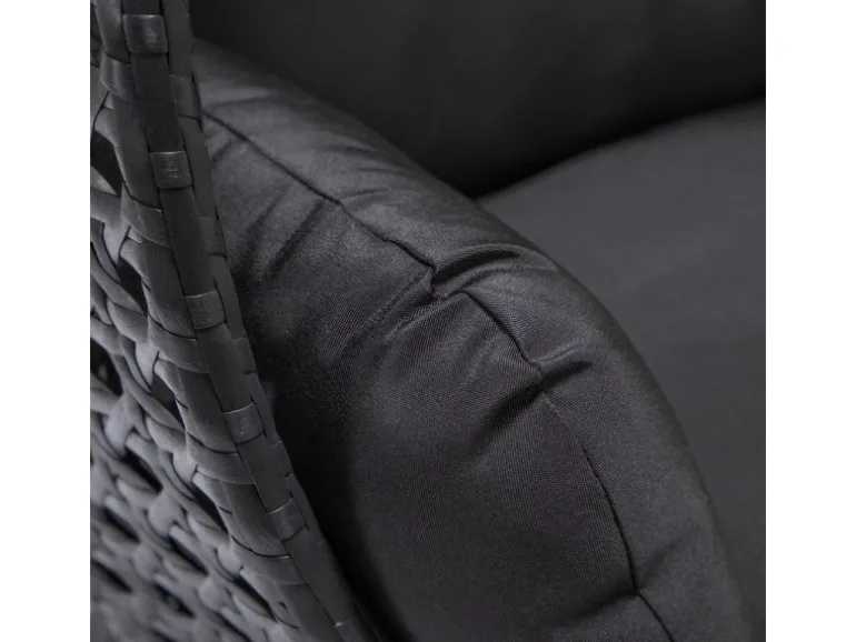Home Deluxe Hängesessel Twin Polyrattan Schwarz