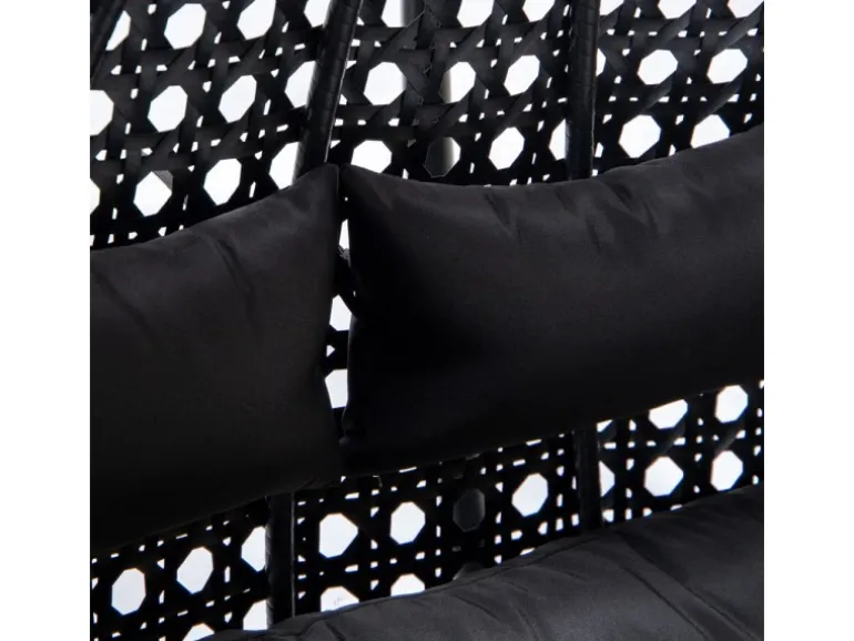 Home Deluxe Hängesessel Twin Polyrattan Schwarz