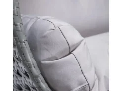 Home Deluxe Hängesessel Twin aus Polyrattan mit Regenabdeckung Grau
