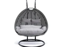 Home Deluxe Hängesessel Twin Polyrattan Grau