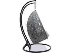 Home Deluxe Hängesessel Twin Polyrattan Grau
