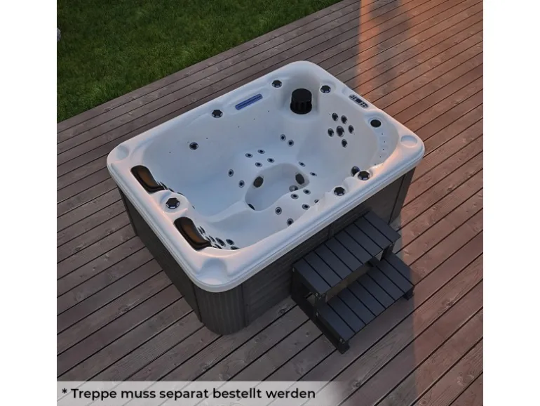 Home Deluxe Outdoor Whirlpool Beach Pure 210 x 155 x 83 cm Dunkelgrau-Weiß
