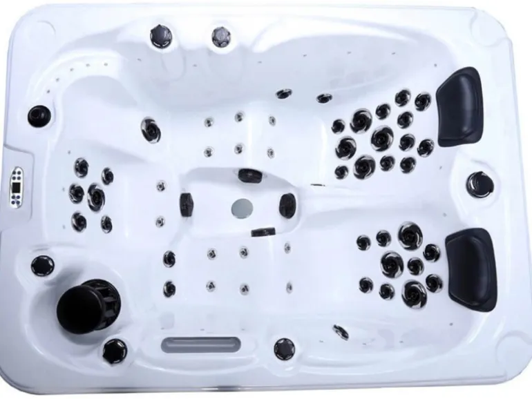 Home Deluxe Outdoor Whirlpool Beach Pure 210 x 155 x 83 cm Dunkelgrau-Weiß
