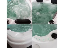 Home Deluxe Outdoor Whirlpool Beach Pure 210 x 155 x 83 cm Dunkelgrau-Weiß