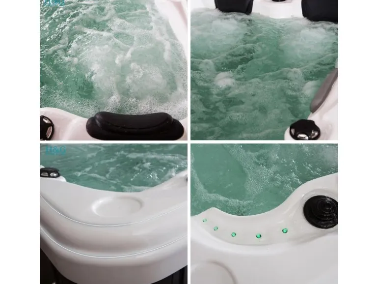 Home Deluxe Outdoor Whirlpool Beach Pure 210 x 155 x 83 cm Dunkelgrau-Weiß