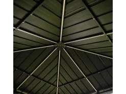 Home Deluxe Pavillon Azur 270 cm x 270 cm x 200 cm Solar-LED-Beleuchtung