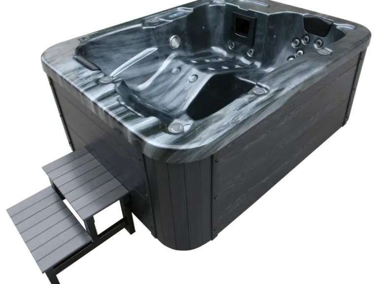 Home Deluxe Whirlpool Black Marble für 3 Personen 210 x 160 x 85 cm