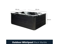Home Deluxe Whirlpool Black Marble für 3 Personen 210 x 160 x 85 cm