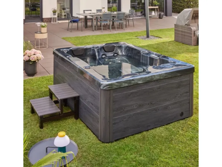 Home Deluxe Whirlpool Black Marble für 3 Personen 210 x 160 x 85 cm