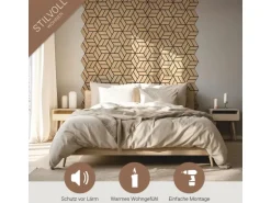 Homestyle4u Akustikpaneele Natur 30 x 26 cm 5 Stück Hexagon Wandpaneele Holz